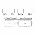 Mesa de Jantar Extensível Até 294 cm em Grés Mármore Made in Italy - Macro Viadurini