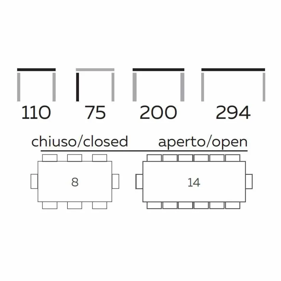 Mesa de Jantar Extensível Até 294 cm em Grés Mármore Made in Italy - Macro Viadurini