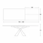 Mesa de Jantar Extensível Até 298 cm em Cerâmica Made in Italy - Anaconda Viadurini