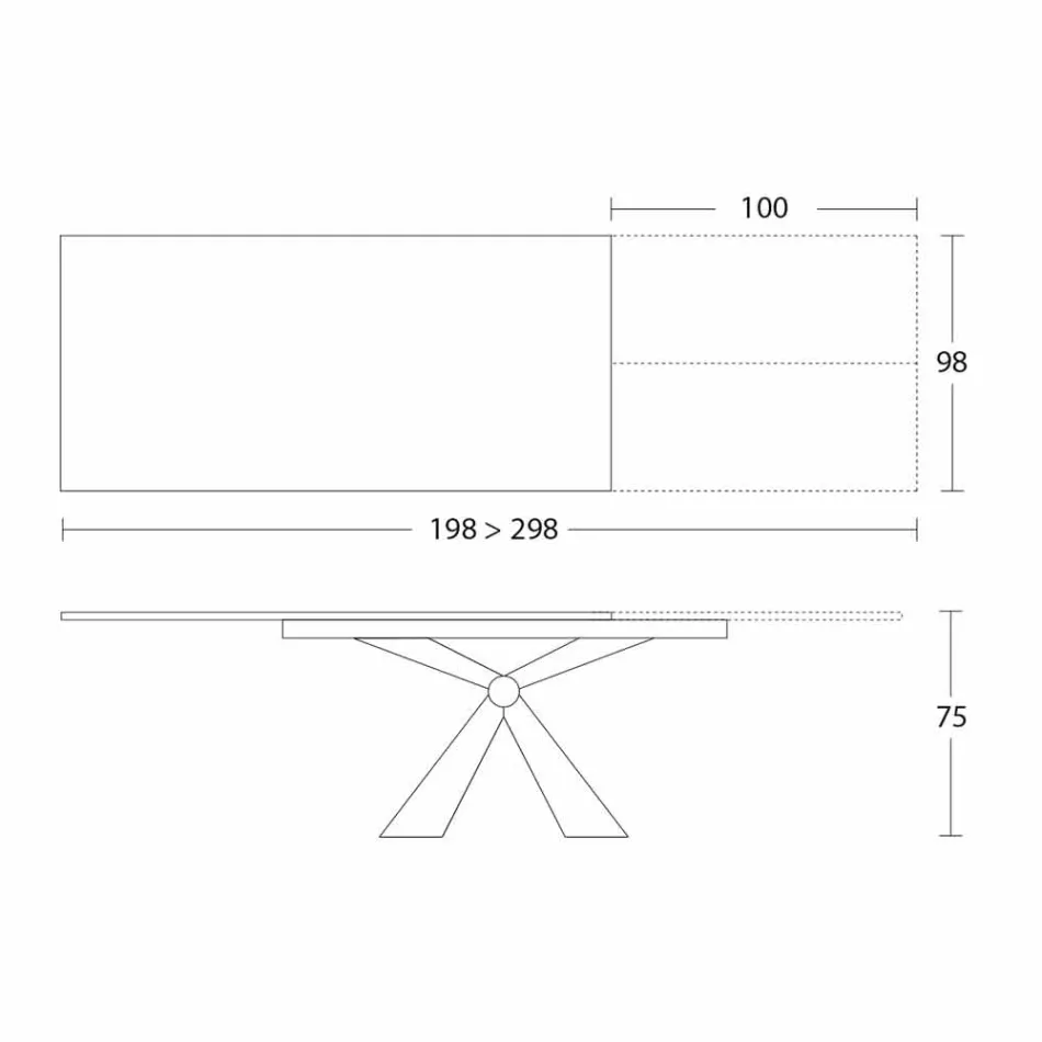 Mesa de Jantar Extensível Até 298 cm em Cerâmica Made in Italy - Anaconda Viadurini