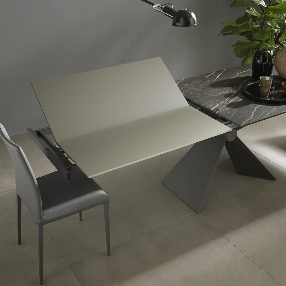 Mesa de Jantar Extensível Até 298 cm em Cerâmica Made in Italy - Anaconda Viadurini