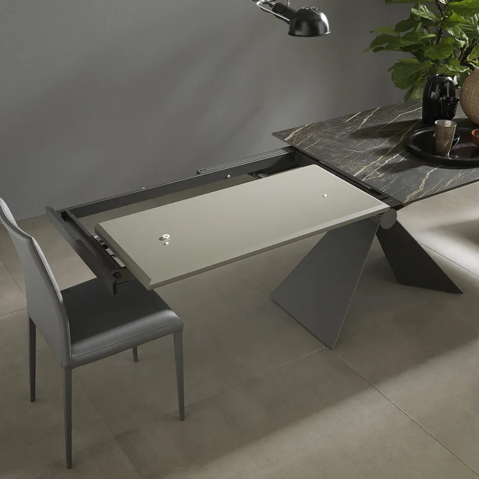 Mesa de Jantar Extensível Até 298 cm em Cerâmica Made in Italy - Anaconda Viadurini