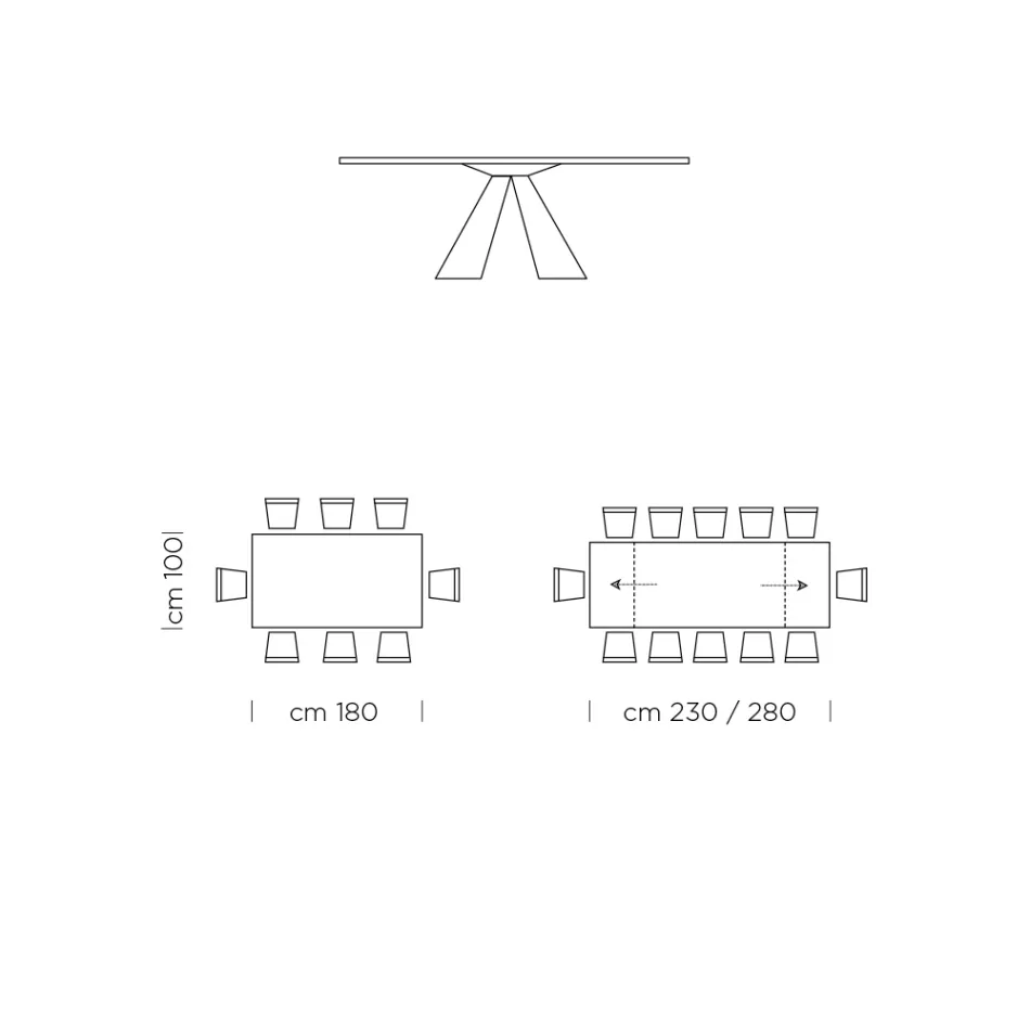 Mesa de jantar extensível até 300 cm em Fenix Made in Italy - Dálmata Viadurini