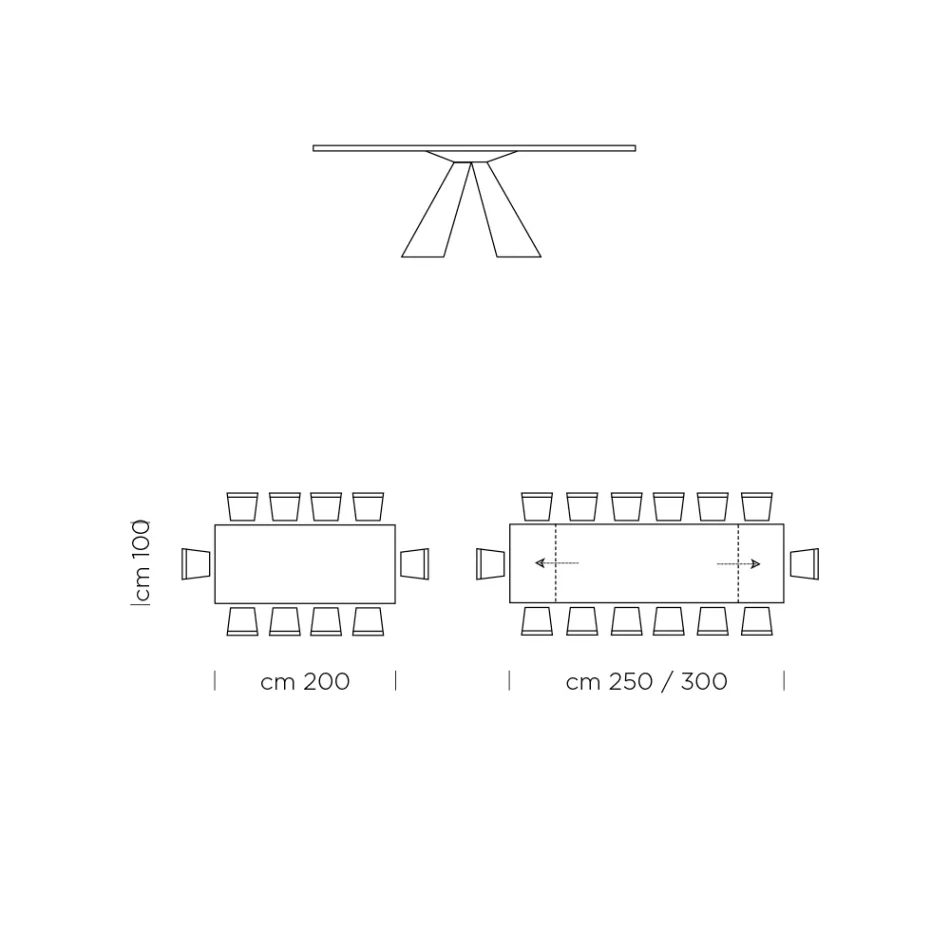 Mesa de jantar extensível até 300 cm em Fenix Made in Italy - Dálmata Viadurini