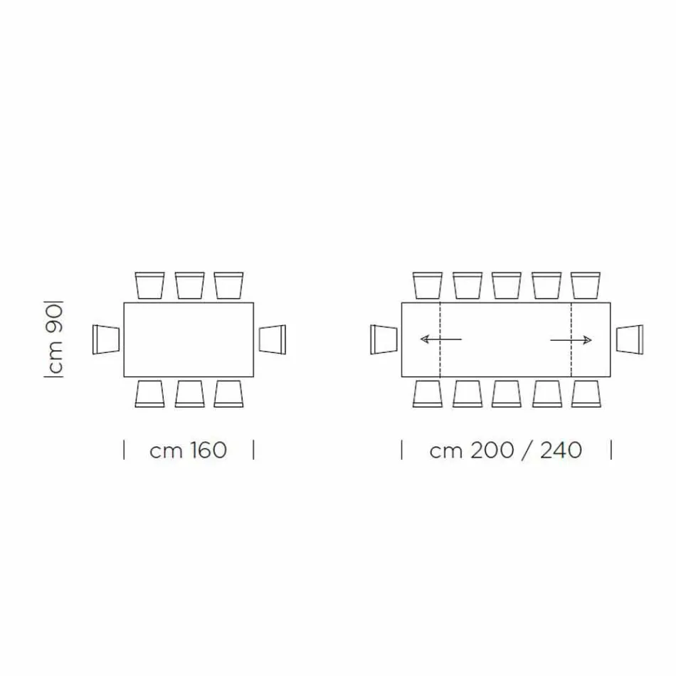Mesa de Jantar Extensível até 300 cm em Laminado Made in Italy - Grotta Viadurini