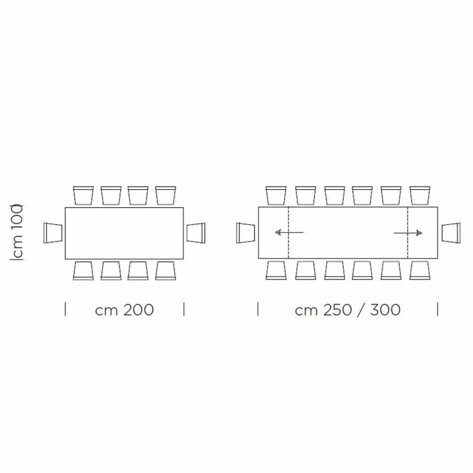 Mesa de Jantar Extensível até 300 cm em Laminado Made in Italy - Grotta Viadurini
