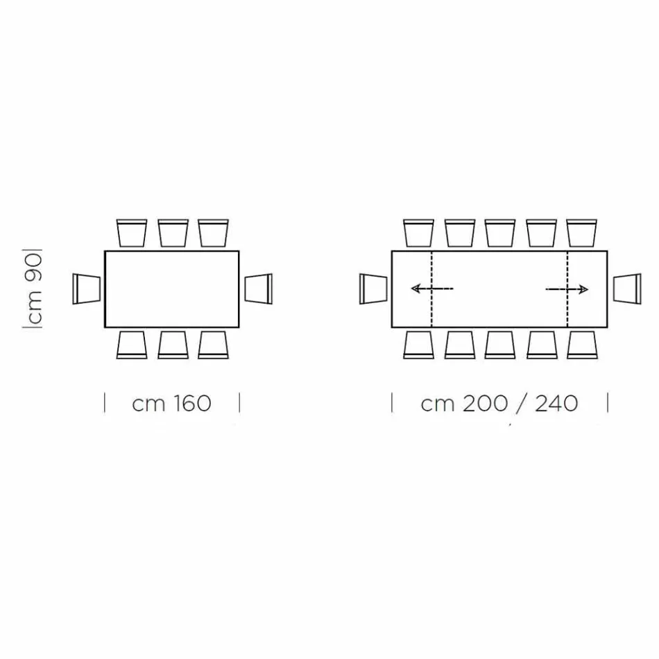Mesa de Jantar Extensível até 300 cm em Laminado Made in Italy - Settimmio Viadurini