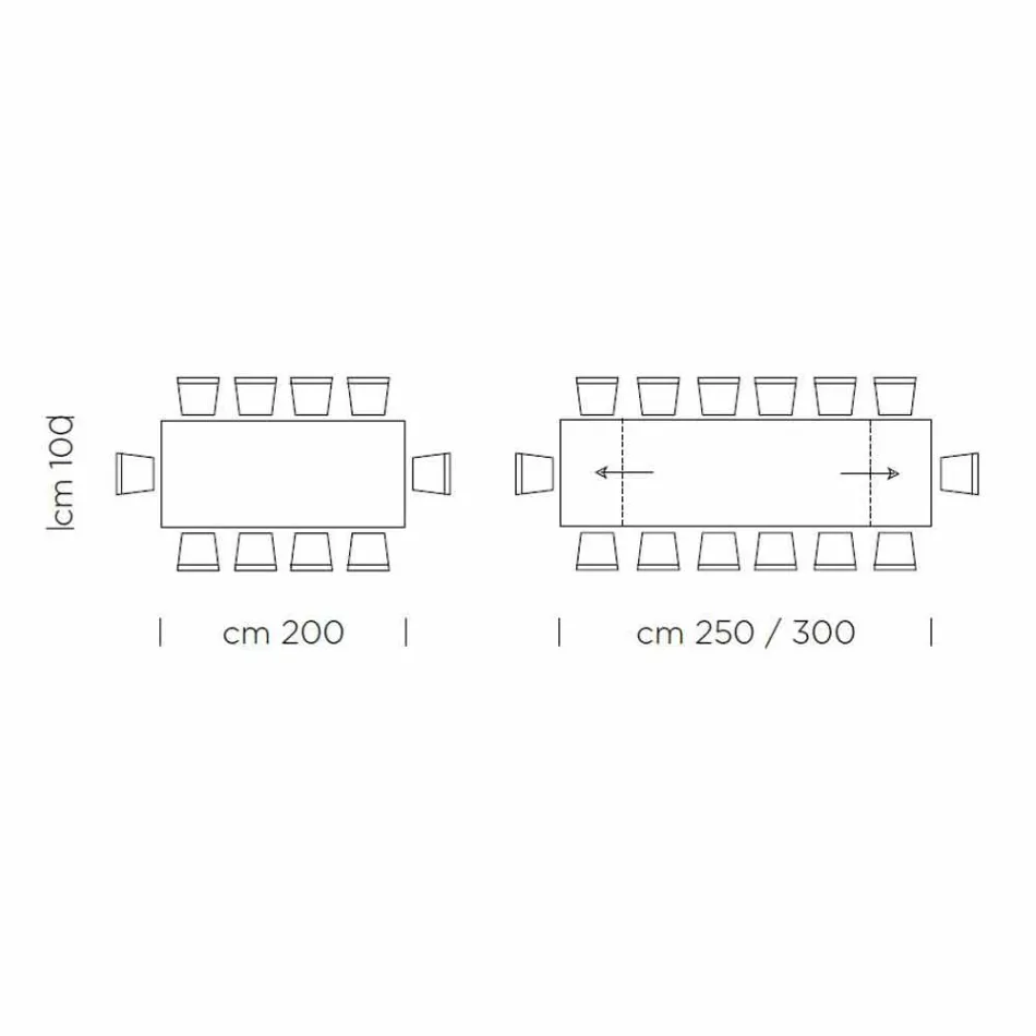 Mesa de Jantar Extensível até 300 cm em Laminado Made in Italy - Settimmio Viadurini
