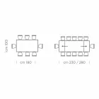 Mesa de Jantar Extensível até 300 cm em Laminado Made in Italy - Settimmio Viadurini