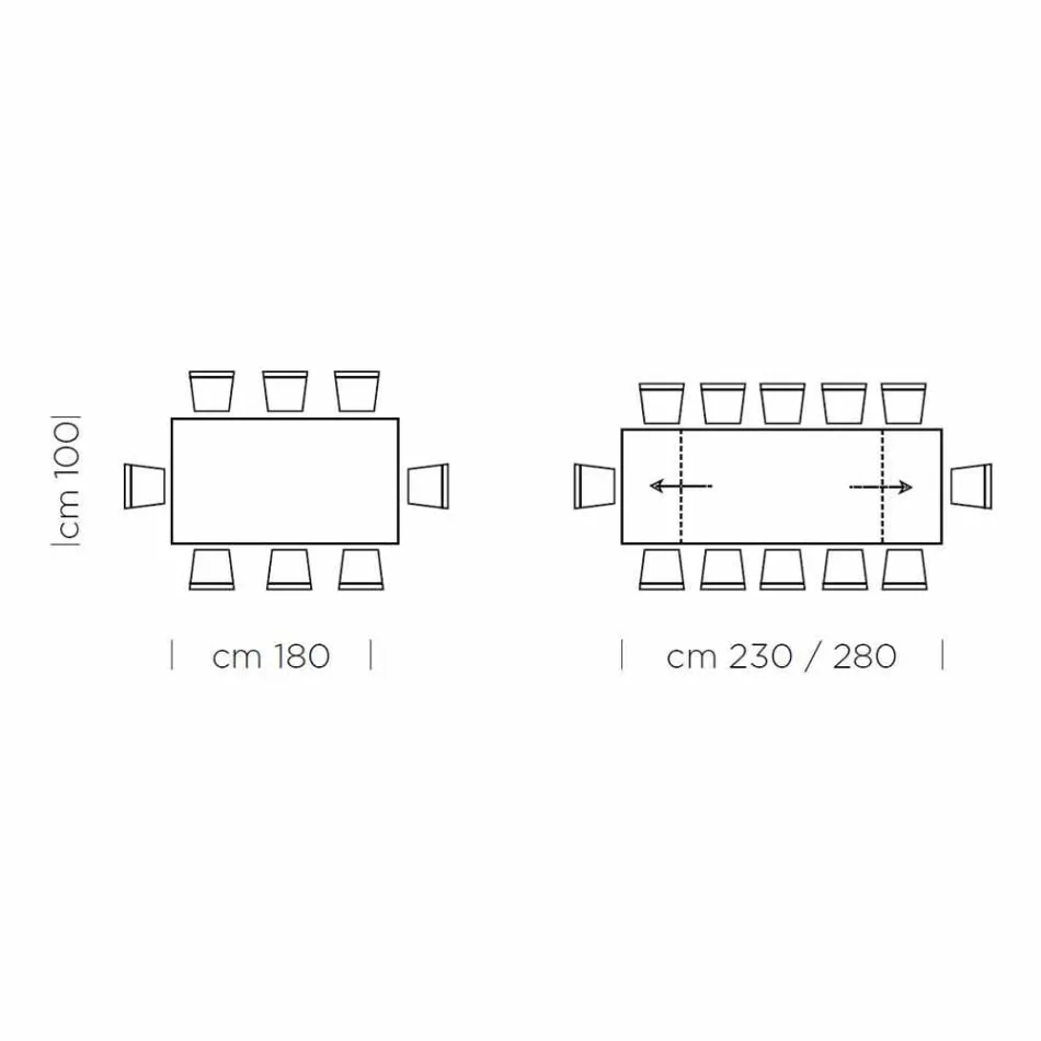 Mesa de Jantar Extensível até 300 cm em Laminado Made in Italy - Settimmio Viadurini