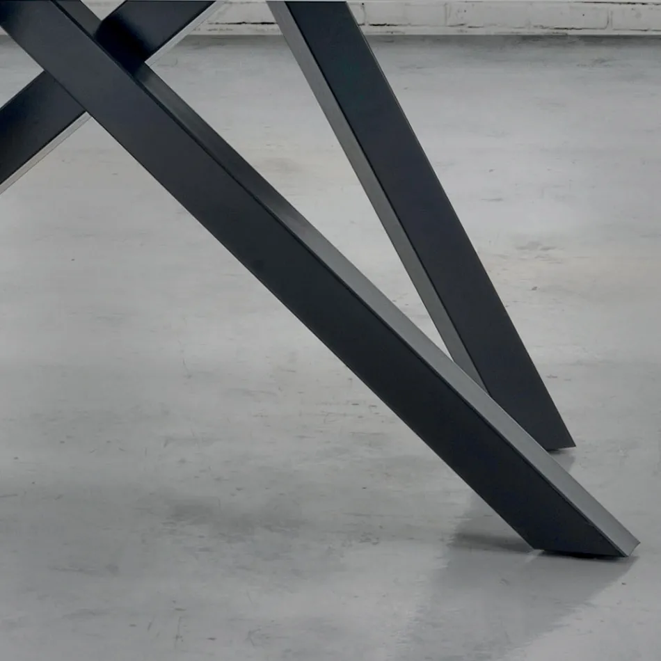 Mesa de Jantar Extensível até 300 cm em Madeira Folheada - Settimmio Viadurini