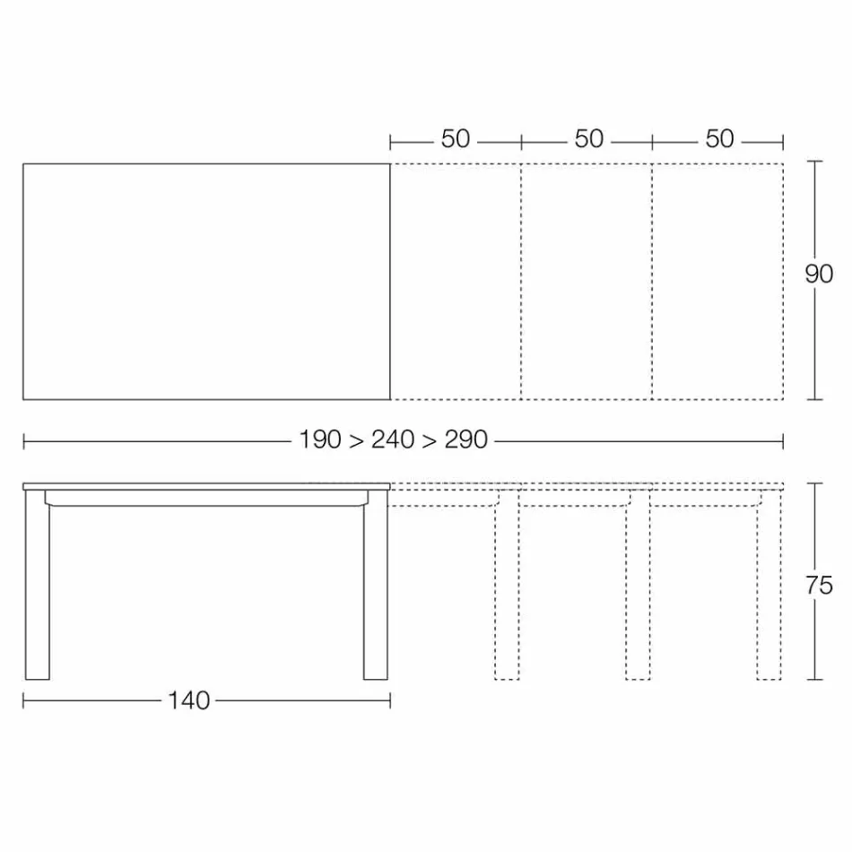 Mesa Extensível de Jantar Até 310 cm em Cerâmica Made in Italy - Pitagora Viadurini