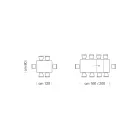 Mesa de jantar extensível até 310 cm em melamina Fabricado na Itália - Anos Setenta Viadurini