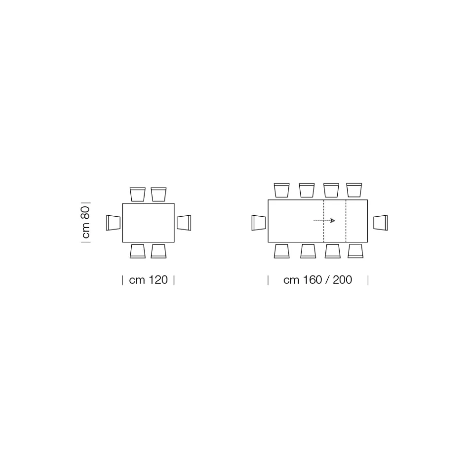 Mesa de jantar extensível até 310 cm em melamina Fabricado na Itália - Anos Setenta Viadurini