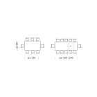 Mesa de jantar extensível até 310 cm em melamina Fabricado na Itália - Anos Setenta Viadurini