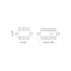 Mesa de jantar extensível até 310 cm em melamina Fabricado na Itália - Anos Setenta Viadurini