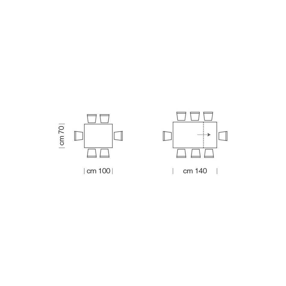 Mesa de jantar extensível até 310 cm em melamina Fabricado na Itália - Anos Setenta Viadurini