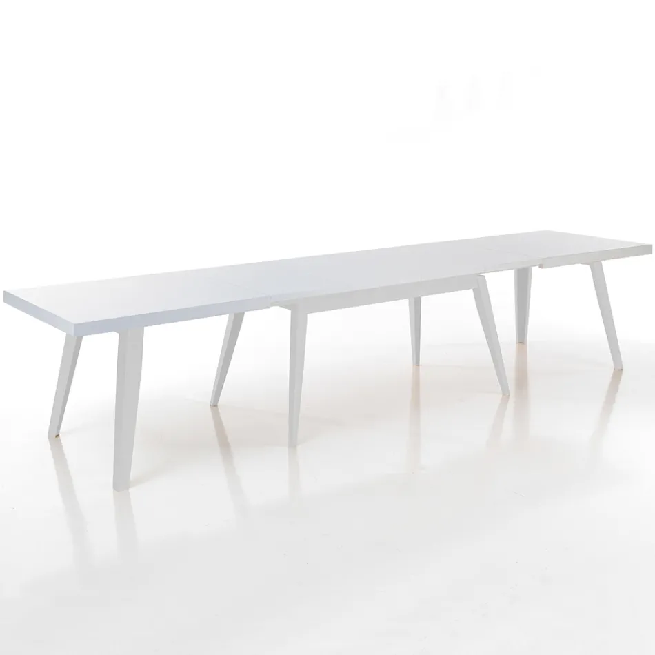 Mesa de Jantar Extensível Até 315 cm em Mdf e Madeira Maciça - Paolo Viadurini
