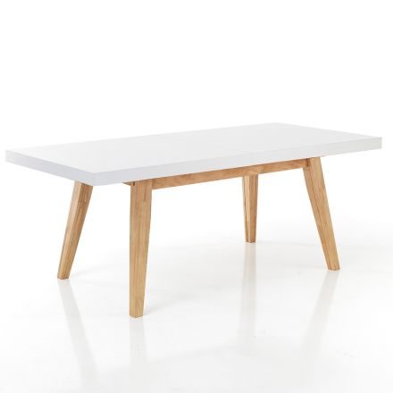 Mesa de Jantar Extensível Até 315 cm em Mdf e Madeira Maciça - Paolo Viadurini