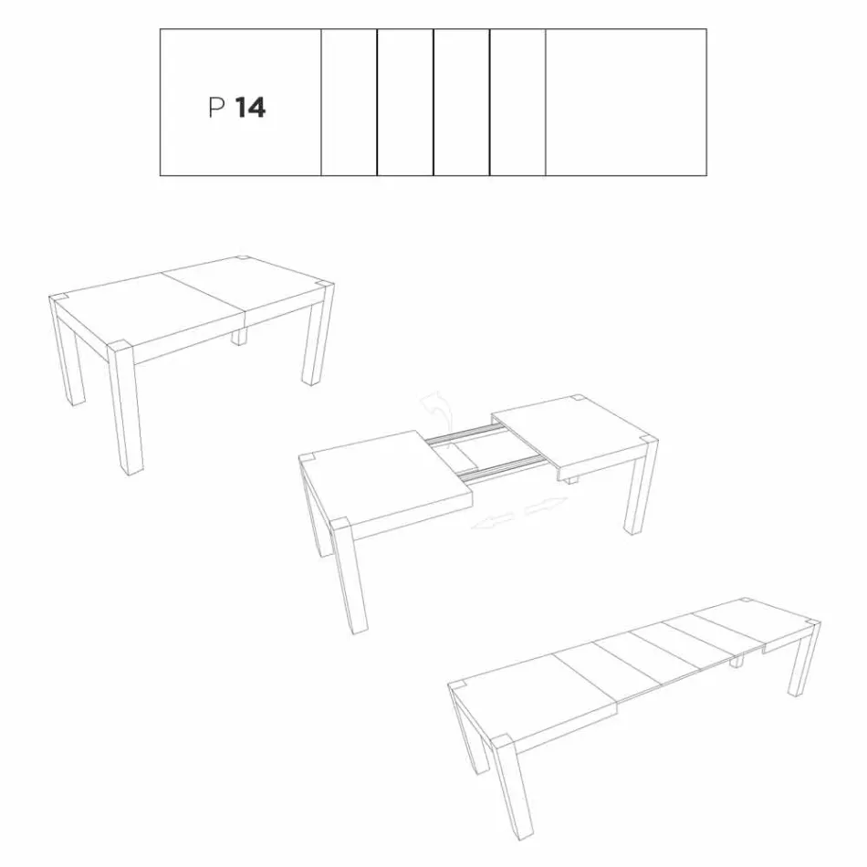 Oky moderna mesa de jantar extensível até 320 cm Viadurini
