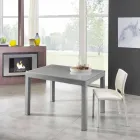 Mesa de Jantar Extensível Até 350 cm em Vidro Melamina e Metal - Meryl Viadurini
