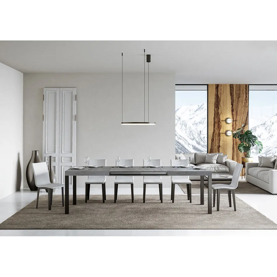 Mesa de Jantar Extensível até 440 cm em Madeira e Ferro Made in Italy - Foxy Viadurini