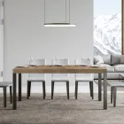 Mesa de Jantar Extensível até 440 cm em Madeira e Ferro Made in Italy - Foxy Viadurini