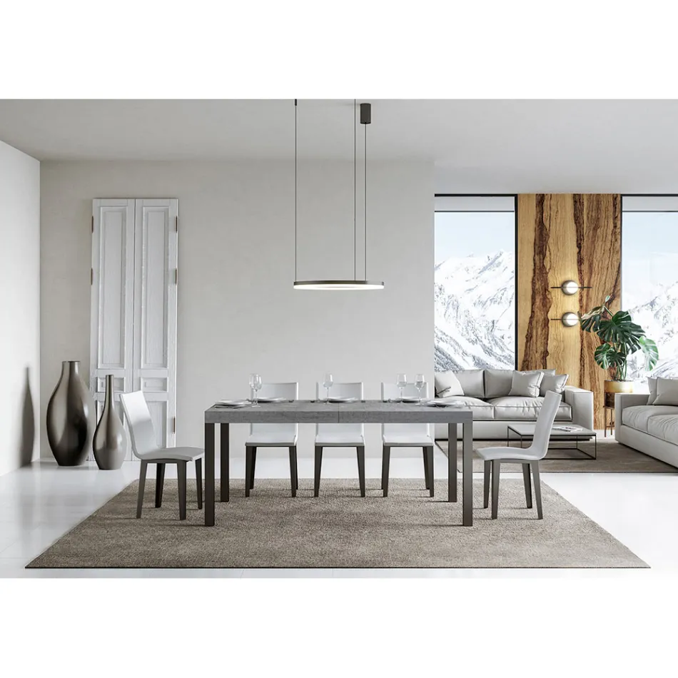 Mesa de Jantar Extensível até 440 cm em Madeira e Ferro Made in Italy - Foxy Viadurini