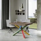 Mesa de jantar extensível até 440 cm com tampo de madeira Made in Italy - Boan Viadurini