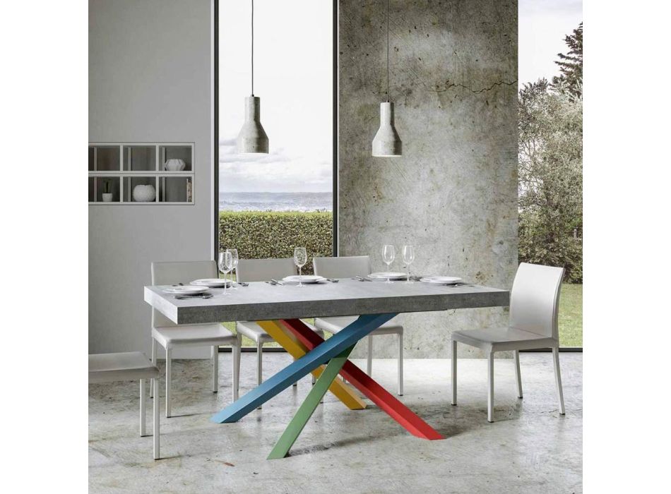 Mesa de jantar extensível até 440 cm com tampo de madeira Made in Italy - Boan Viadurini