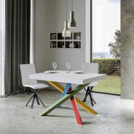 Mesa de jantar extensível até 440 cm com tampo de madeira Made in Italy - Boan Viadurini