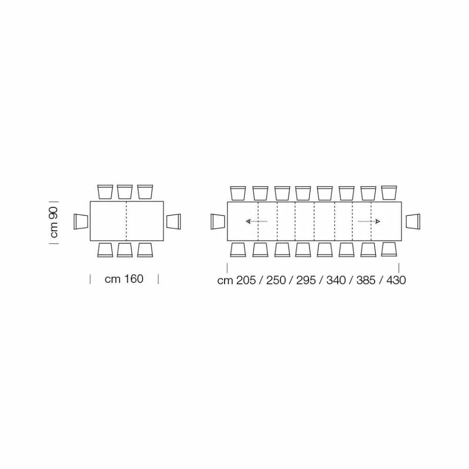Mesa de Jantar Extensível até 450cm em Laminado Made in Italy - Salentino Viadurini