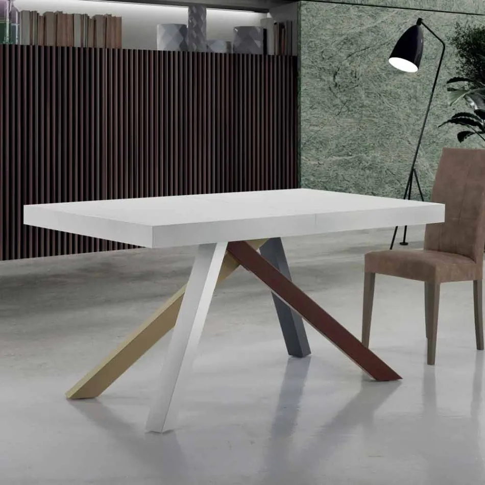 Mesa de Jantar Extensível até 450cm em Laminado Made in Italy - Salentino Viadurini