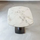 Mesa de Jantar Extensível em Base Cerâmica e Metal - Indira Viadurini