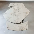 Mesa de Jantar Extensível em Base Cerâmica e Metal - Indira Viadurini