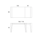 Mesa de Jantar Extensível em Folheado de Madeira Vários Acabamentos - Gerry Viadurini