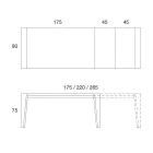 Mesa de Jantar Extensível em Folheado de Madeira Vários Acabamentos - Gerry Viadurini