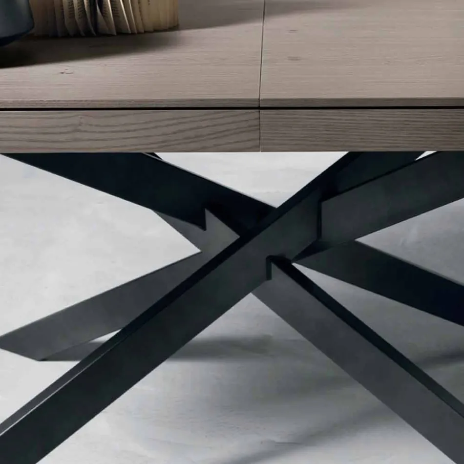 Mesa de jantar extensível de madeira de carvalho L315cm made Italy Oncino Viadurini