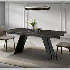 Mesa de Jantar Extensível em Metal e Cerâmica de Vidro Fabricada na Itália - Ania Viadurini