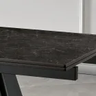 Mesa de Jantar Extensível em Metal e Cerâmica de Vidro Fabricada na Itália - Ania Viadurini