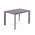 mesa de jantar mesa de vidro e metal Oddo Viadurini