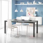 mesa de jantar mesa de vidro e metal Oddo Viadurini