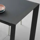 mesa de jantar mesa de vidro e metal Oddo Viadurini