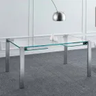 Mesa de jantar extensível em vidro e metal extraleve fabricada na Itália - Sopot Viadurini