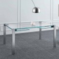 Mesa de jantar extensível em vidro e metal extraleve fabricada na Itália - Sopot