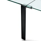 Mesa de jantar extensível em vidro extra-transparente e metal, fabricada na Itália – Sopot  Viadurini
