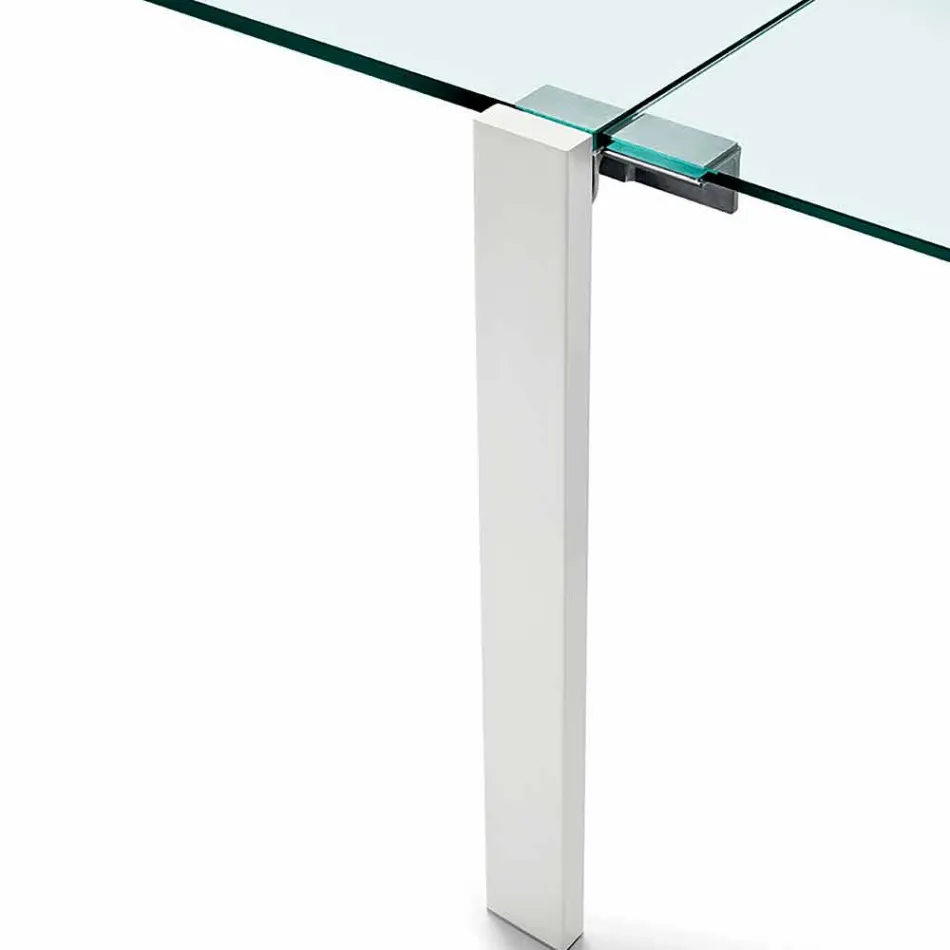 Mesa de jantar extensível em vidro e metal extraleve fabricada na Itália - Sopot Viadurini