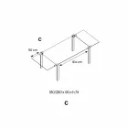 Mesa de jantar extensível em vidro e metal extraleve fabricada na Itália - Sopot Viadurini