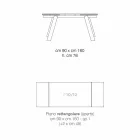 Mesa de jantar de vidro moderna extensível feita na Itália, Azad Viadurini