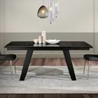 Mesa de jantar extensível em vidro cerâmico e metal fabricado na Itália - Ania Viadurini